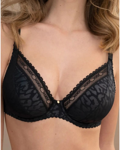 Wellness underwired triangle bra Antigel Sensualité Fauve (Black)