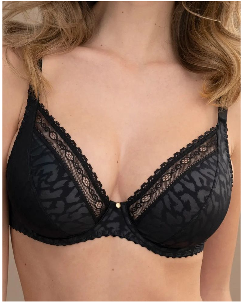 Sujetador triángulo con aros bienestar Antigel Sensualité Fauve (Negro)