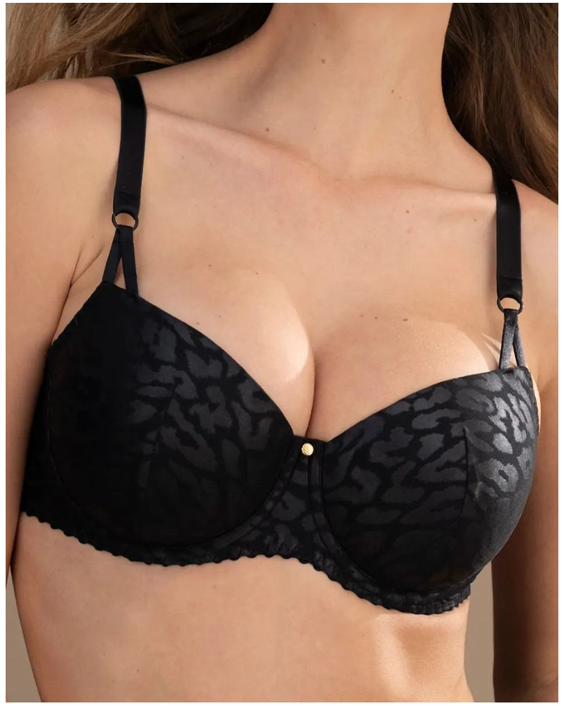 Wellness padded bra Antigel Sensualité Fauve (Black)