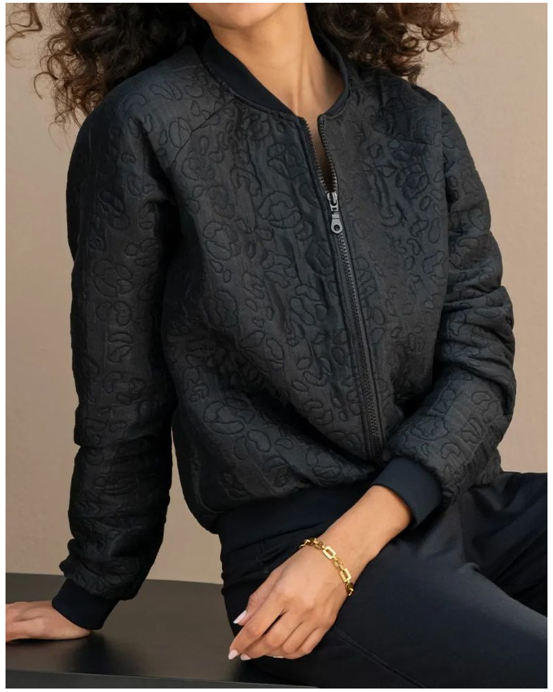 Veste bombers jacquard Antigel Sensualité Fauve (Noir)