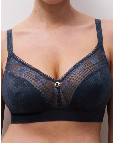 Sujetador sin aros Chantelle Intrigue (Bleu Marine)