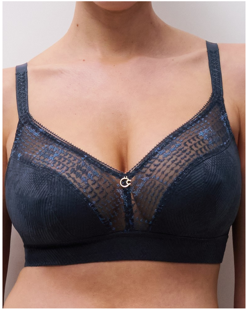 Sujetador sin aros Chantelle Intrigue (Bleu Marine)