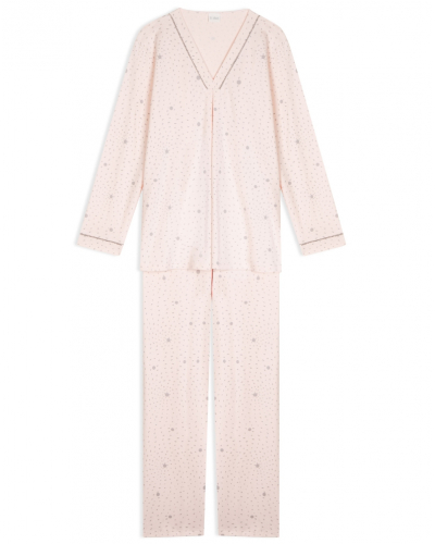 Pyjama Interlock 100% coton Le Chat Cosy (Rose/Gris)