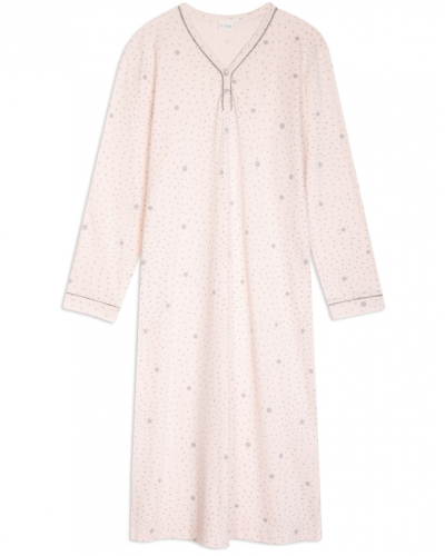 Nightdress Interlock 100% cotton Le Chat Cosy (Rose/Gris)