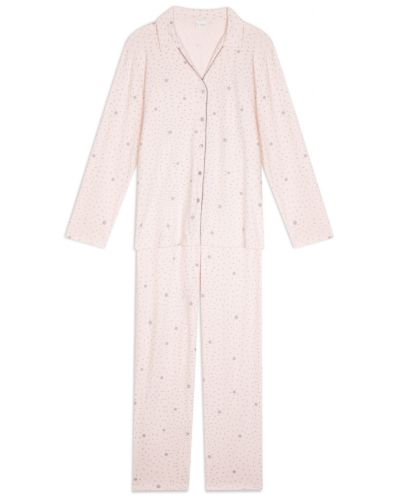 Pyjama Interlock 100% coton Le Chat Cosy (Rose/Gris)