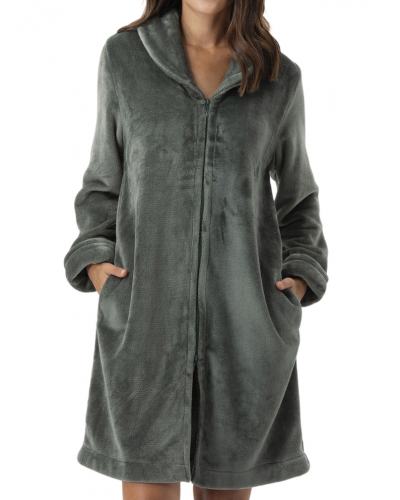 Robe de chambre zippée Le Chat Essentiel (Lichen)
