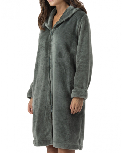 Zipped dressing gown Le Chat Essentiel (Lichen)