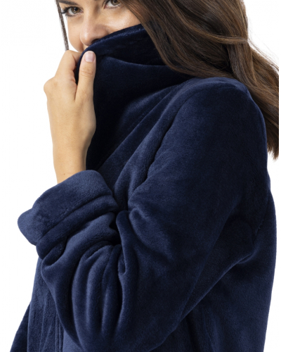 Robe de chambre zippée Le Chat Essentiel (Marine)