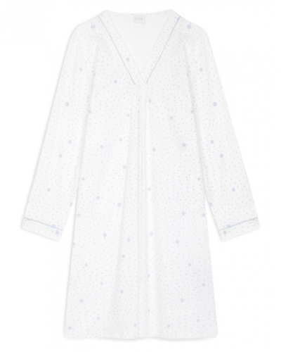 Nightdress Interlock 100% cotton Le Chat Cosy (Ecru/Ciel)