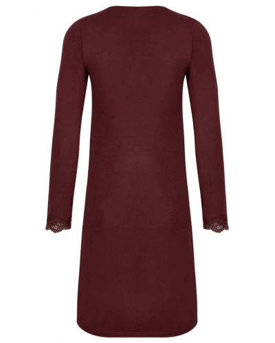 Long-sleeved V-neck nightdress Antigel Simply Perfect (Cappuccino)