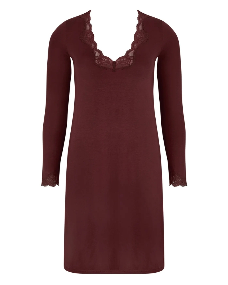 Camisón mangas largas cuello en V Antigel Simply Perfect (Cappuccino)