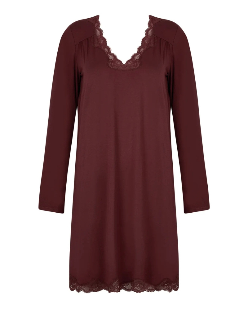 Long-sleeved well-being nightdress Antigel Simply Perfect (Cappuccino)