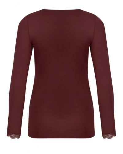 T-shirt manches longues col en V Antigel Simply Perfect (Cappuccino)