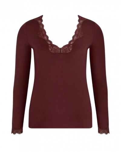 Camiseta mangas largas cuello en V Antigel Simply Perfect (Cappuccino)