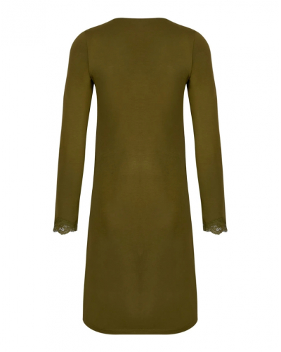 Nightdress long sleeves V-neck Antigel Simply Perfect (Vert Mousse)