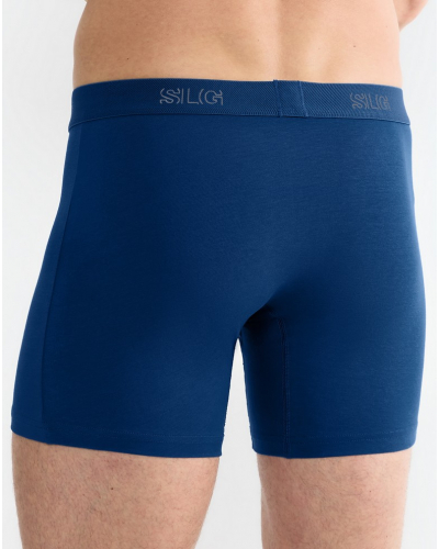 Pack of 2 cotton long boxers shorts Sloggi SLG Base (Bleu/Gris)