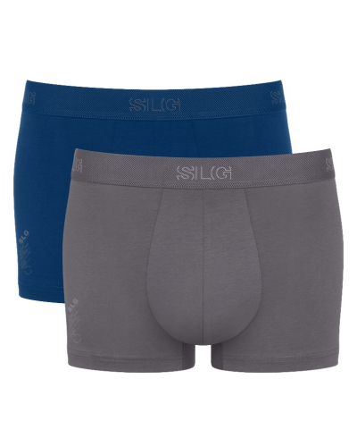 Lot de 2 boxers en coton Sloggi SLG Base (Bleu/Gris)