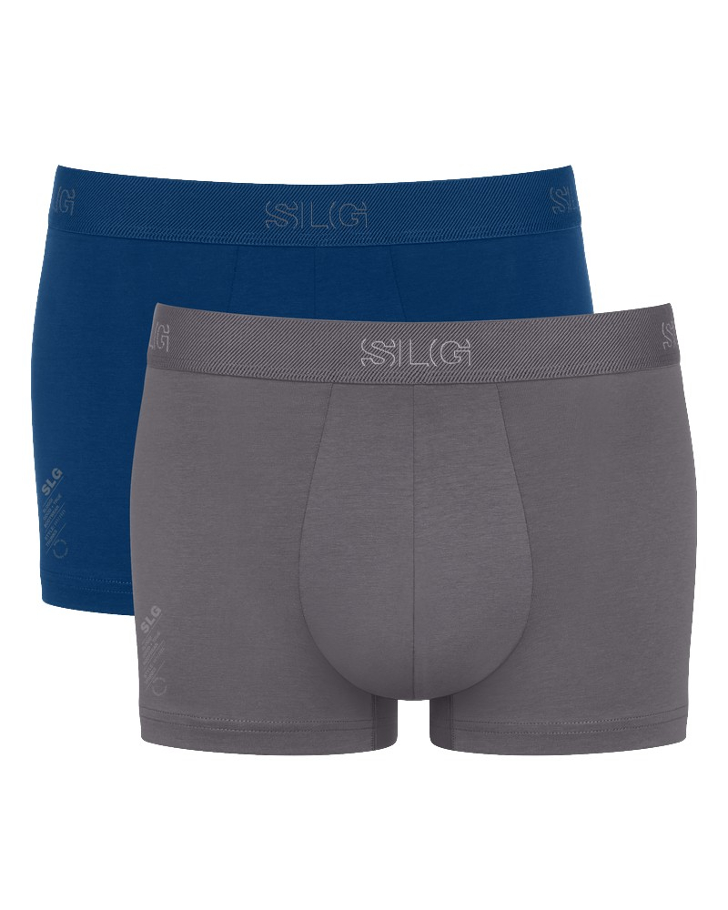 Lot de 2 boxers en coton Sloggi SLG Base (Bleu/Gris)