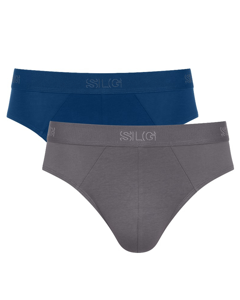 Pack of 2 cotton briefs Sloggi SLG Base (Bleu/Gris)