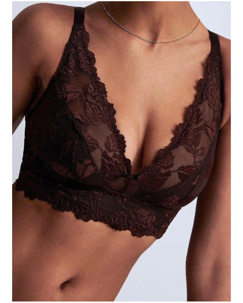 Triangle foam bralette without wire Aubade Softessence (Espresso)