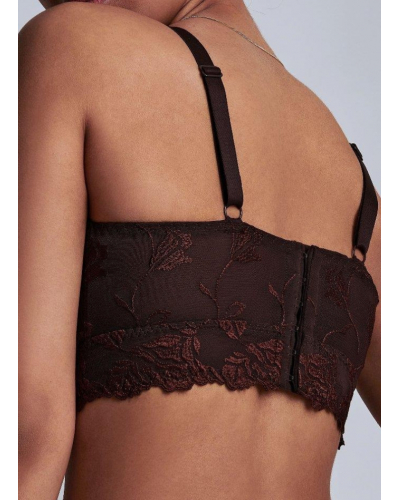 Triangle foam bralette without wire Aubade Softessence (Espresso)
