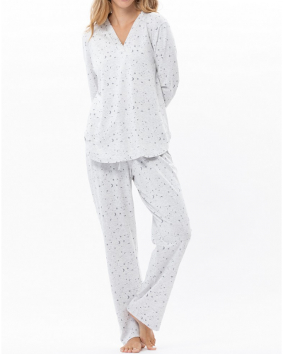 Pyjama Interlock 100% coton Le Chat Luna (Gris Chiné)