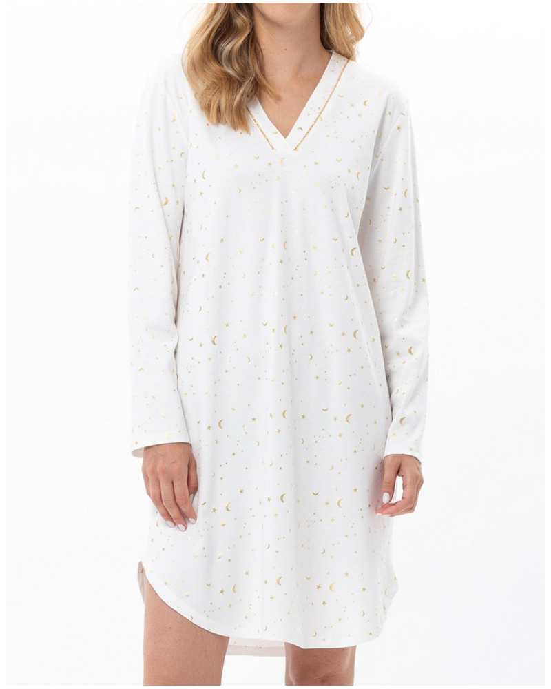 Nightdress Interlock 100% cotton Le Chat Luna (Ecru)