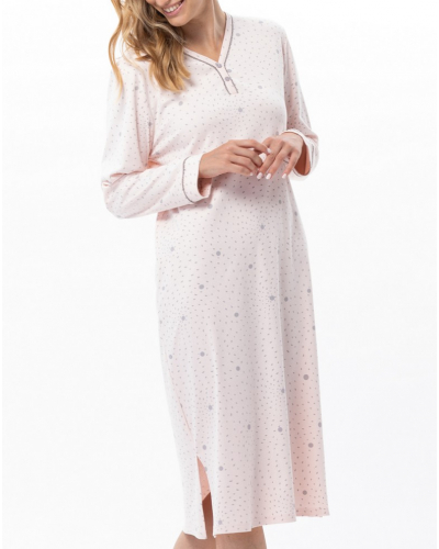 Nightdress Interlock 100% cotton Le Chat Cosy (Rose/Gris)