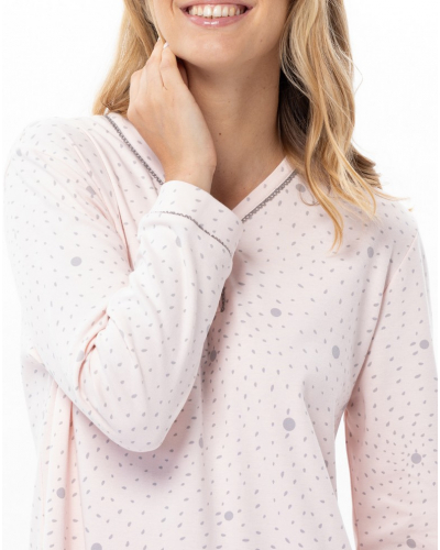 Camisón Le Chat Cosy 100% algodón Interlock (Rose/Gris)