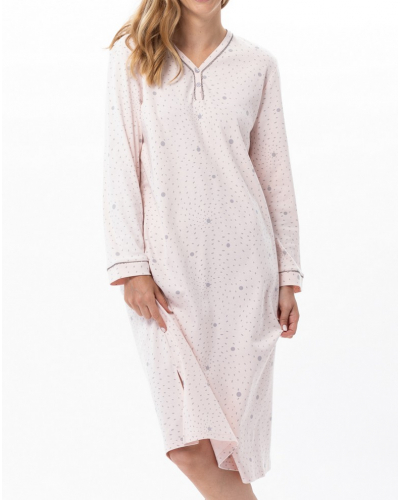 Nightdress Interlock 100% cotton Le Chat Cosy (Rose/Gris)