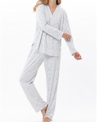 Pijama Interlock 100% algodón Le Chat Luna (Gris Chiné)