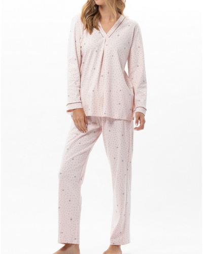 Pyjama Interlock 100% coton Le Chat Cosy (Rose/Gris)