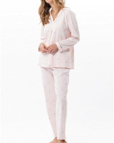 Pyjama Interlock 100% coton Le Chat Cosy (Rose/Gris)