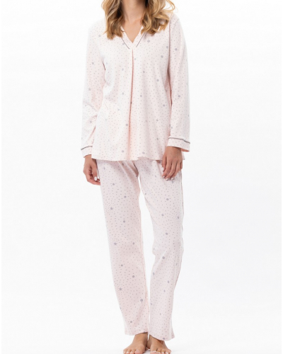 Pyjama Interlock 100% coton Le Chat Cosy (Rose/Gris)