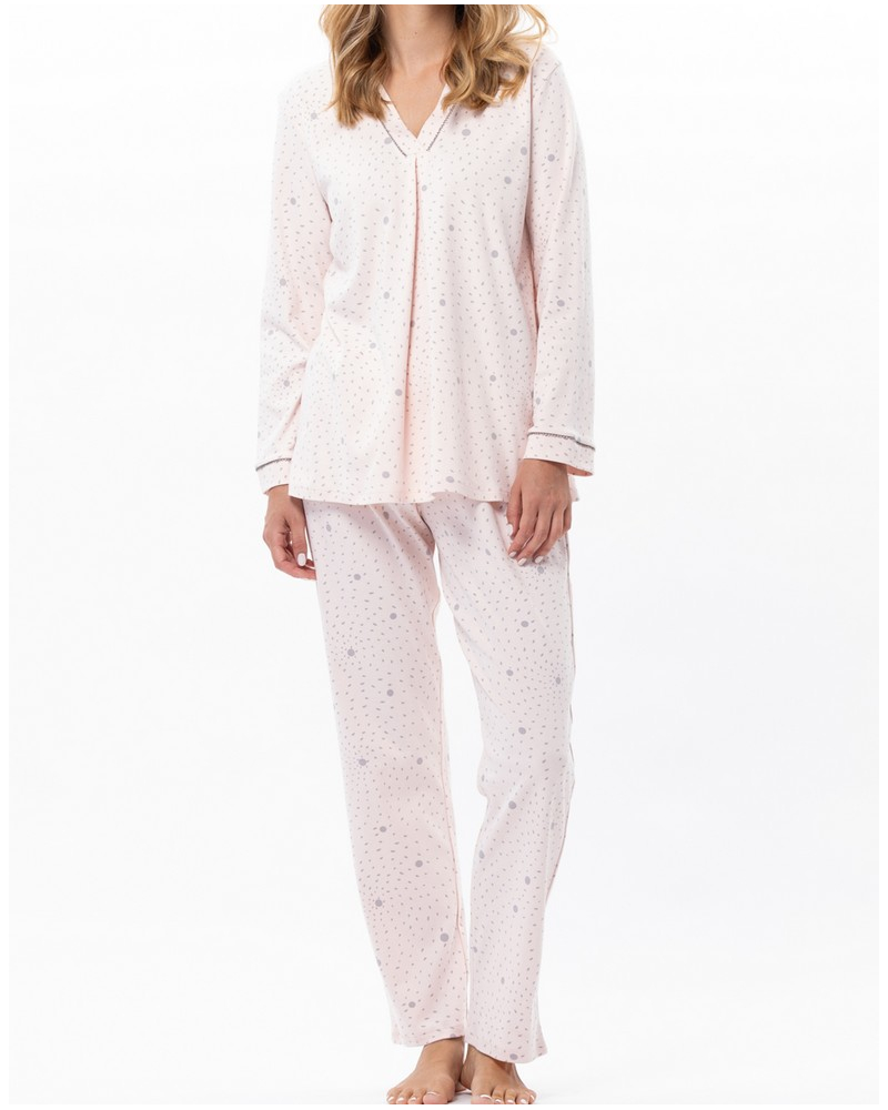 Pyjamas Interlock 100% cotton Le Chat Cosy (Rose/Gris)