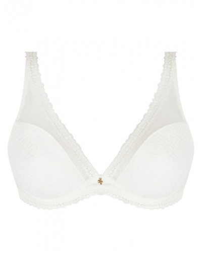 Soutien-gorge plunge demi mousse Antigel Exquise en Dentelle (Ecru Nacre)