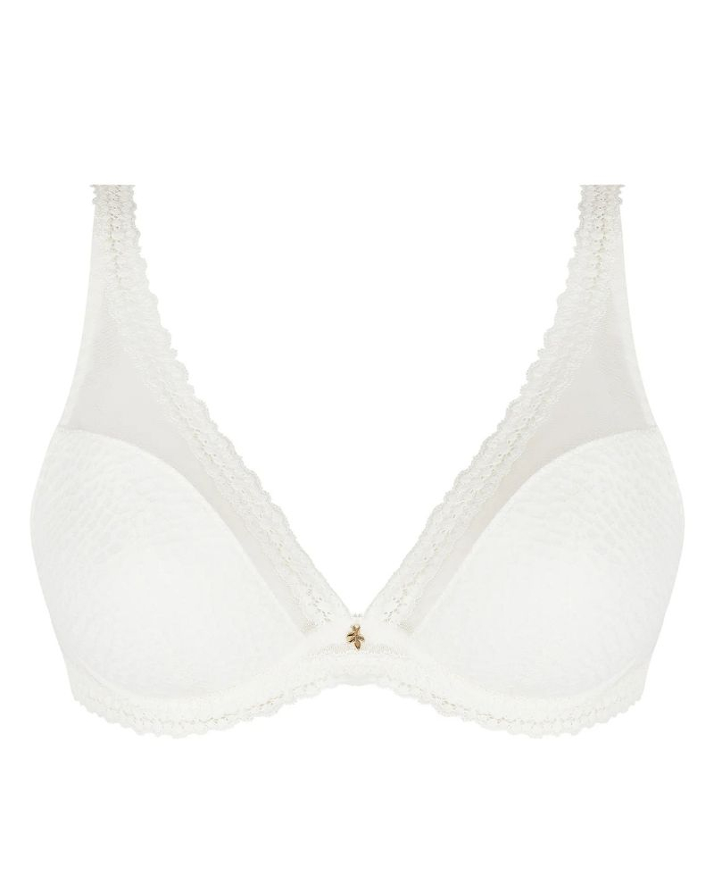 Soutien-gorge plunge demi mousse Antigel Exquise en Dentelle (Ecru Nacre)