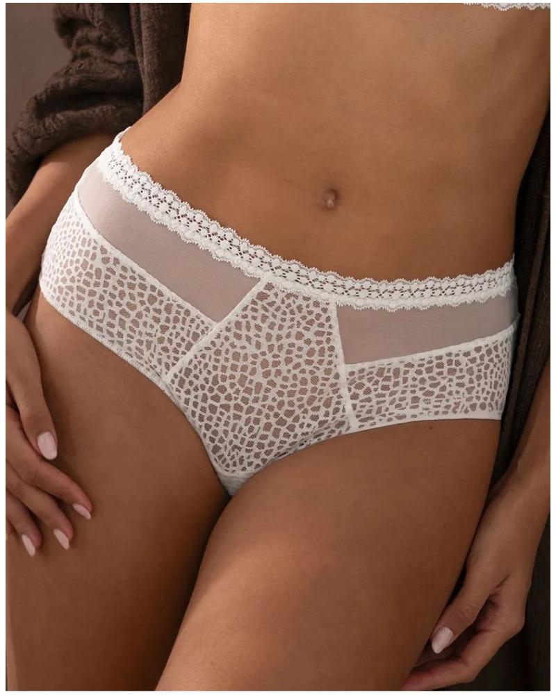 Shorty Antigel Exquise en Dentelle (Ecru Nacre)