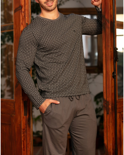 Pijama largo 100% Algodón HOM Waldorf (Imprimé Gris)