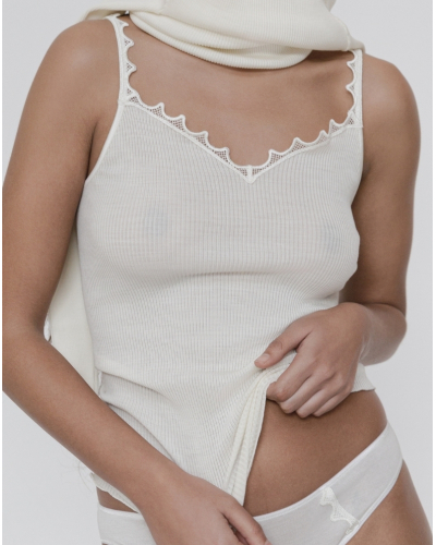 Tank topwool and silk Macramé Oscalito 7654 (Champagne)