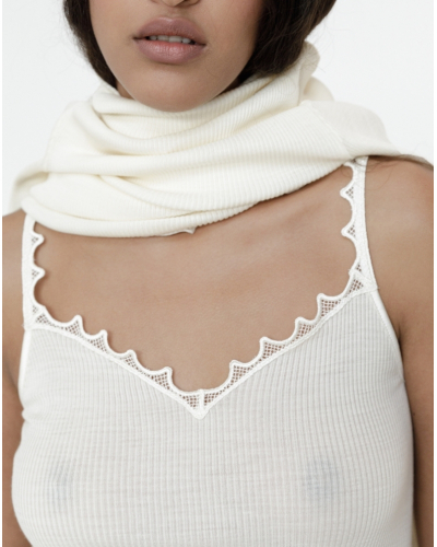 Tank topwool and silk Macramé Oscalito 7654 (Champagne)