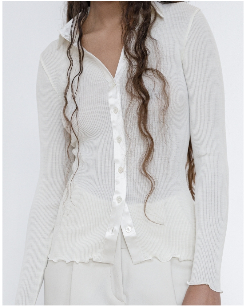 Blusa lana y seda Oscalito "Elegante" 6350 (Ivoire)