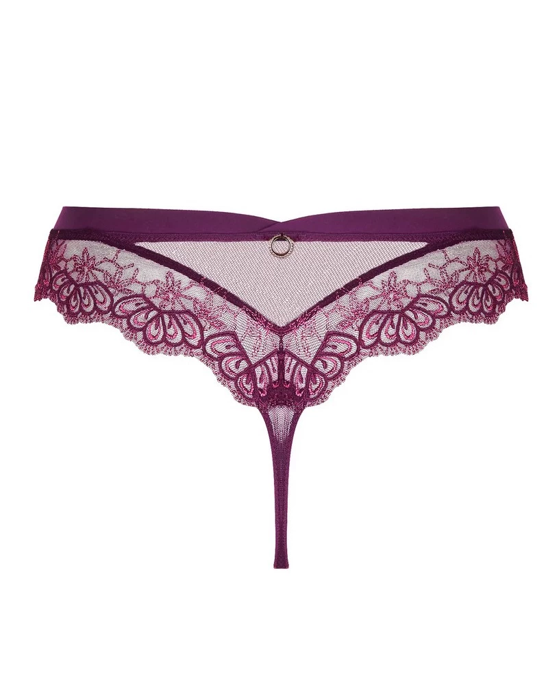 Ensemble Lingerie Millesia Seduction - Soutien-gorge Push-up Carioca & String Dentelle - Fuschia/Noir