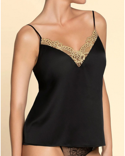 Caraco en soie Lise Charmel Sublime en Or (Noir Eclat)