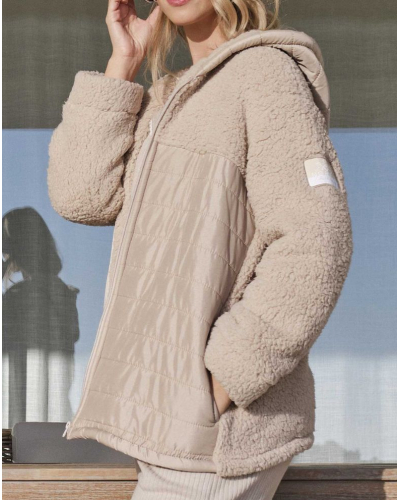 Jacket fleece with zip Massana (Beige)