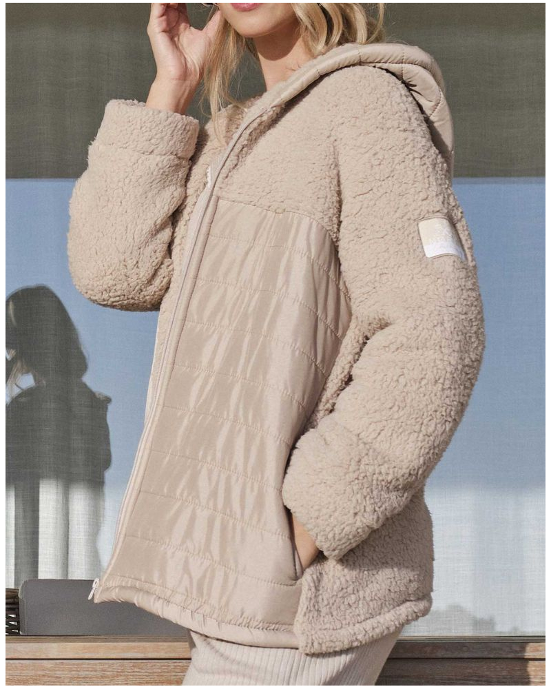 Jacket fleece with zip Massana (Beige)