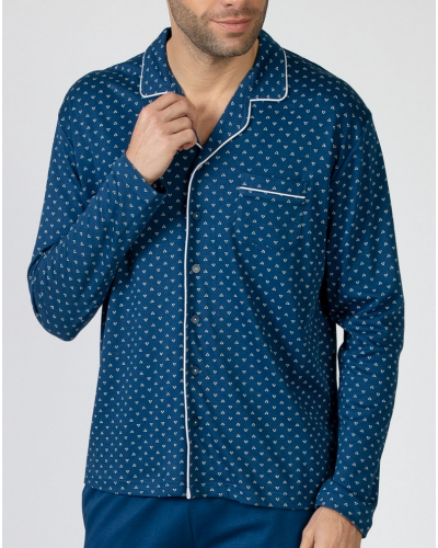 Long pyjamas 100% cotton Massana (Bleu)