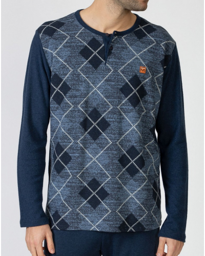 Pyjamas cotton punto milano Massana (Imprimé Bleu)