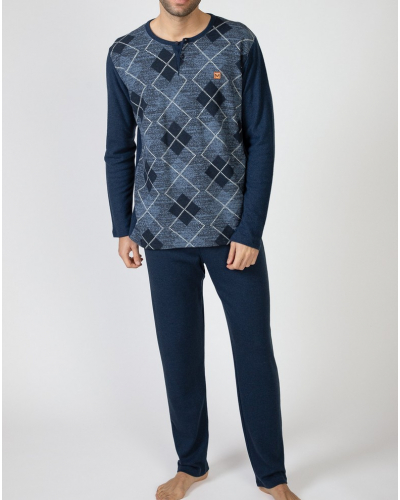 Pijama punto milano algodón Massana (Imprimé Bleu)