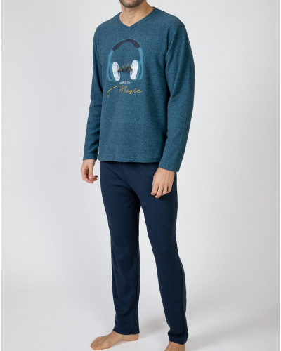Pyjama en velours Massana (Imprimé Bleu)